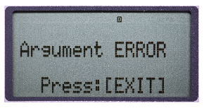 Argument ERROR