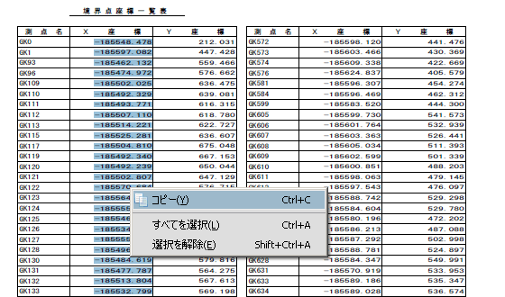 �I��͈͂��N���b�v�{�[�h�ɃR�s�[